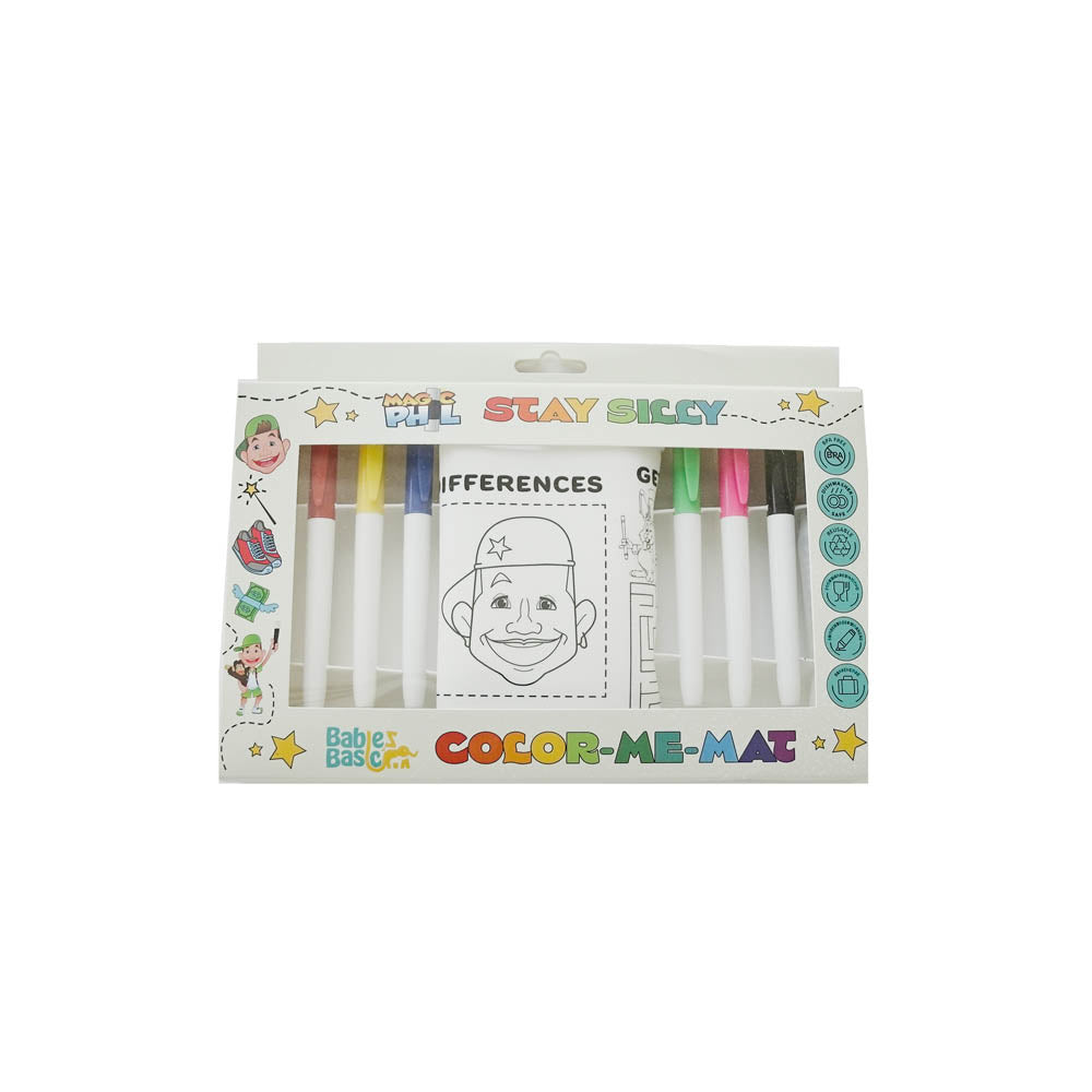 Babies Basic Reusable Silicone Colouring Mat with Pens and Travel Case - Magic Phil