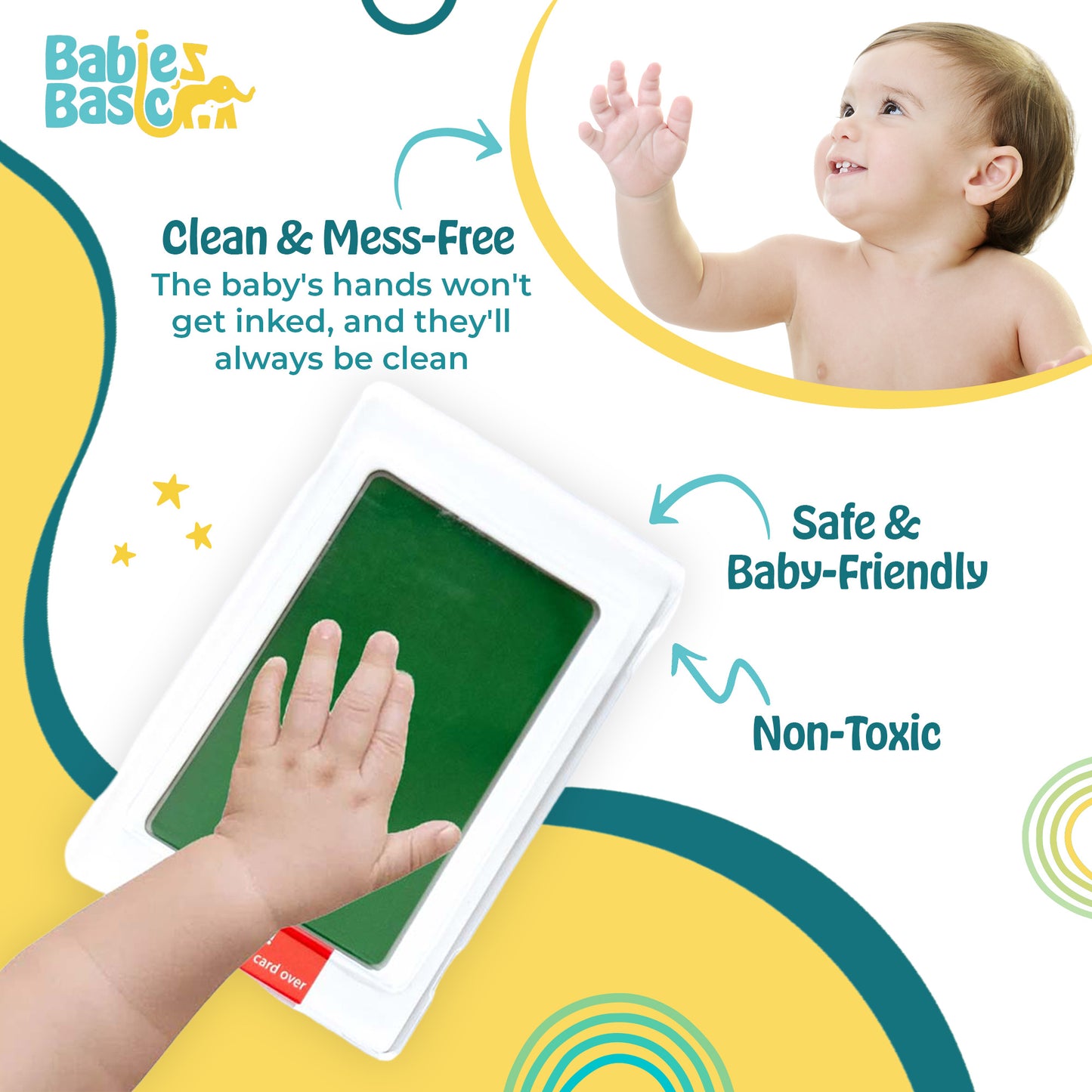 Babies Basic Clean Fingerprint with two imprint cards  - Dark Green