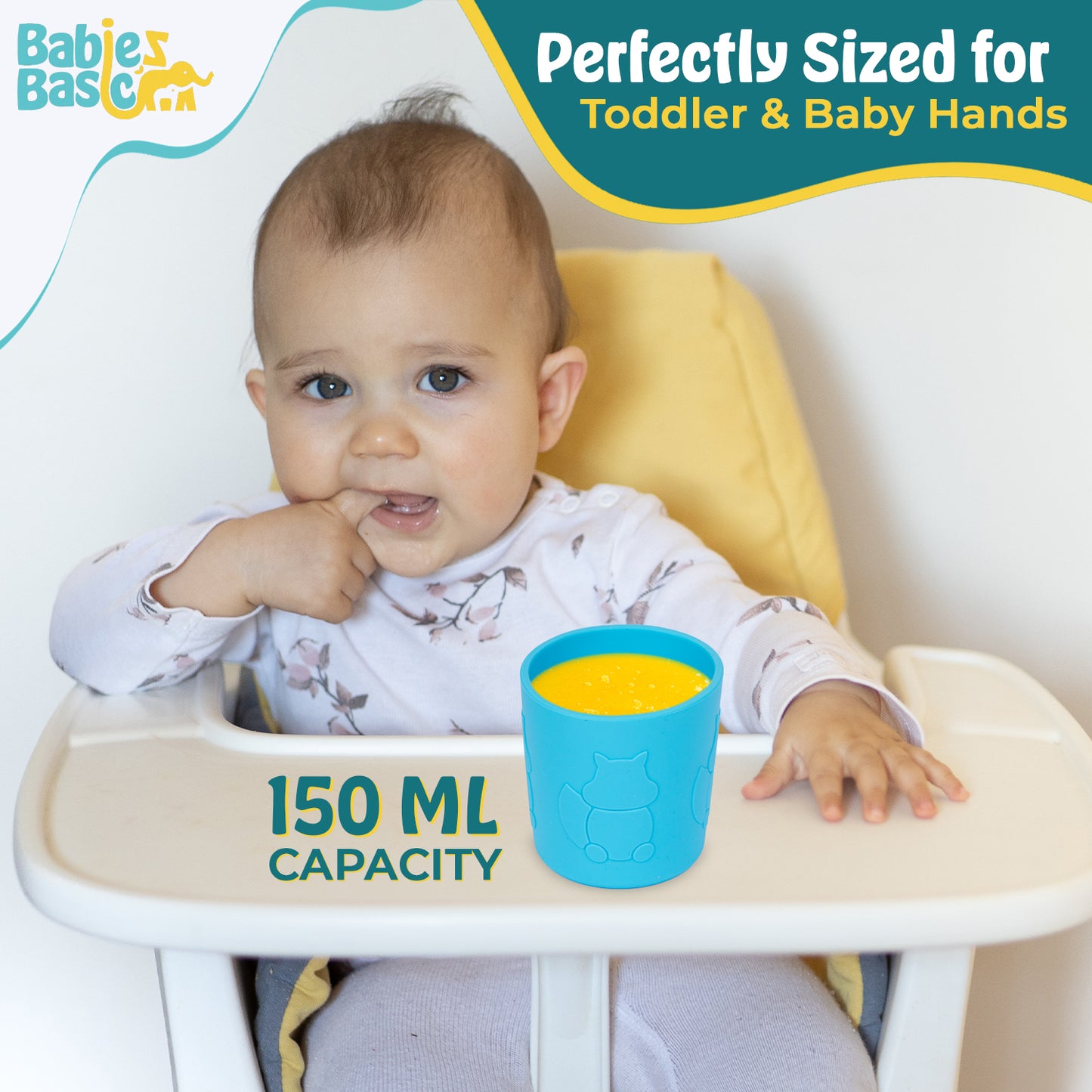 Babies Basic Silicone Trainer Cup for Babies/Kids, BPA Free, Blue