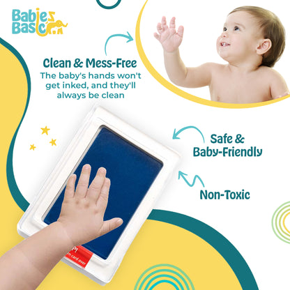 Babies Basic Clean Fingerprint with two imprint cards  - Navy Blue