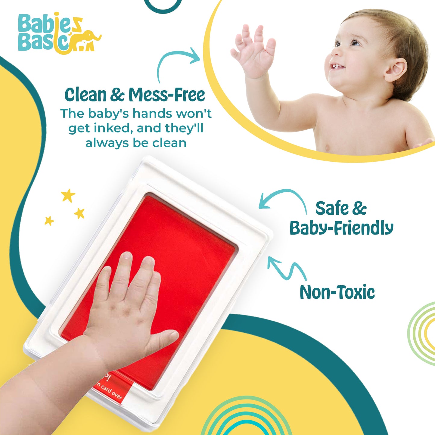 Babies Basic Clean Fingerprint with two imprint cards  - Red