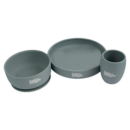 Babies Basic Silicone Plate, Bowl & Cup- Indigo