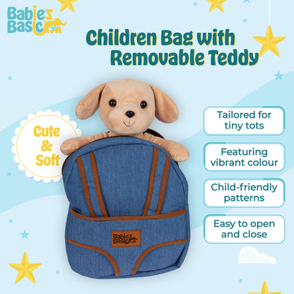 Babies Basic Kid/Baby bag with detachable Teddy - Cream