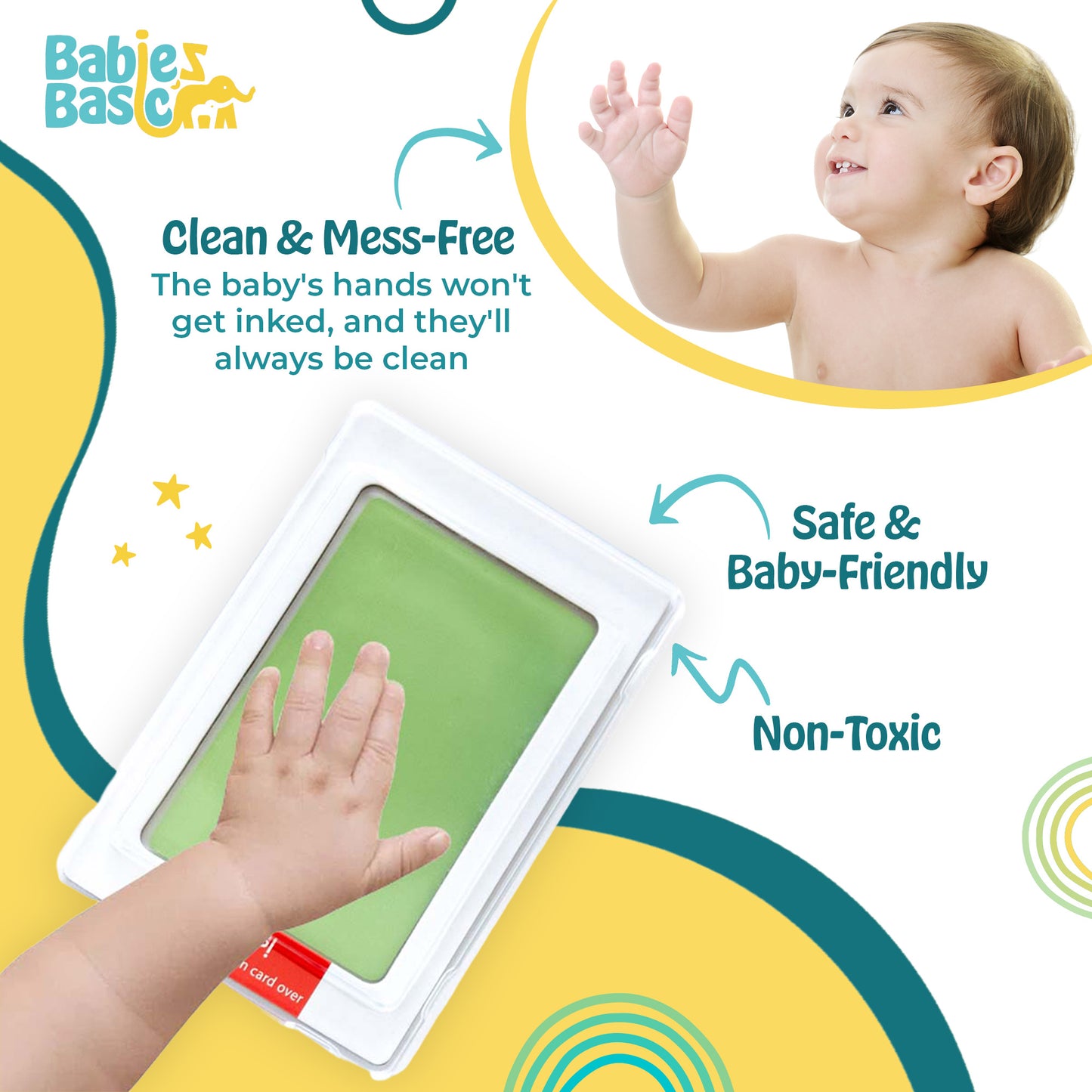 Babies Basic Clean Fingerprint with two imprint cards  - Parrot Green