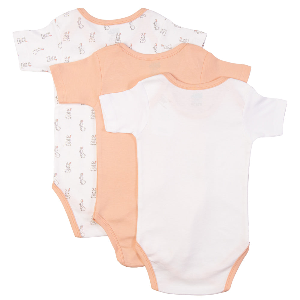 Babies Basic Printed Romper - Pack of 3, 0-3 Months , Multi Color