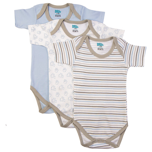 Babies Basic Printed Romper - Pack of 3, 18-24 Months , Multi Color