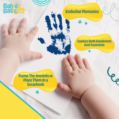 Babies Basic Clean Fingerprint with two imprint cards  - Navy Blue