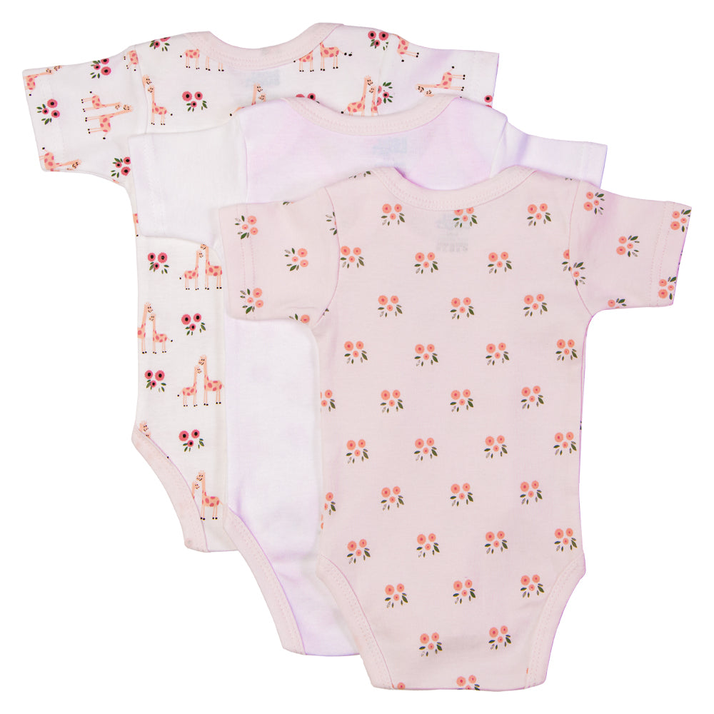 Babies Basic Printed Romper - Pack of 3, 12-18 Months , Multi Color