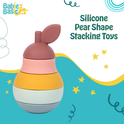 Babies Basic Silicone Stacking Toy for Babies/Kids, Pear Shape, BPA Free 100% Safe - Pear