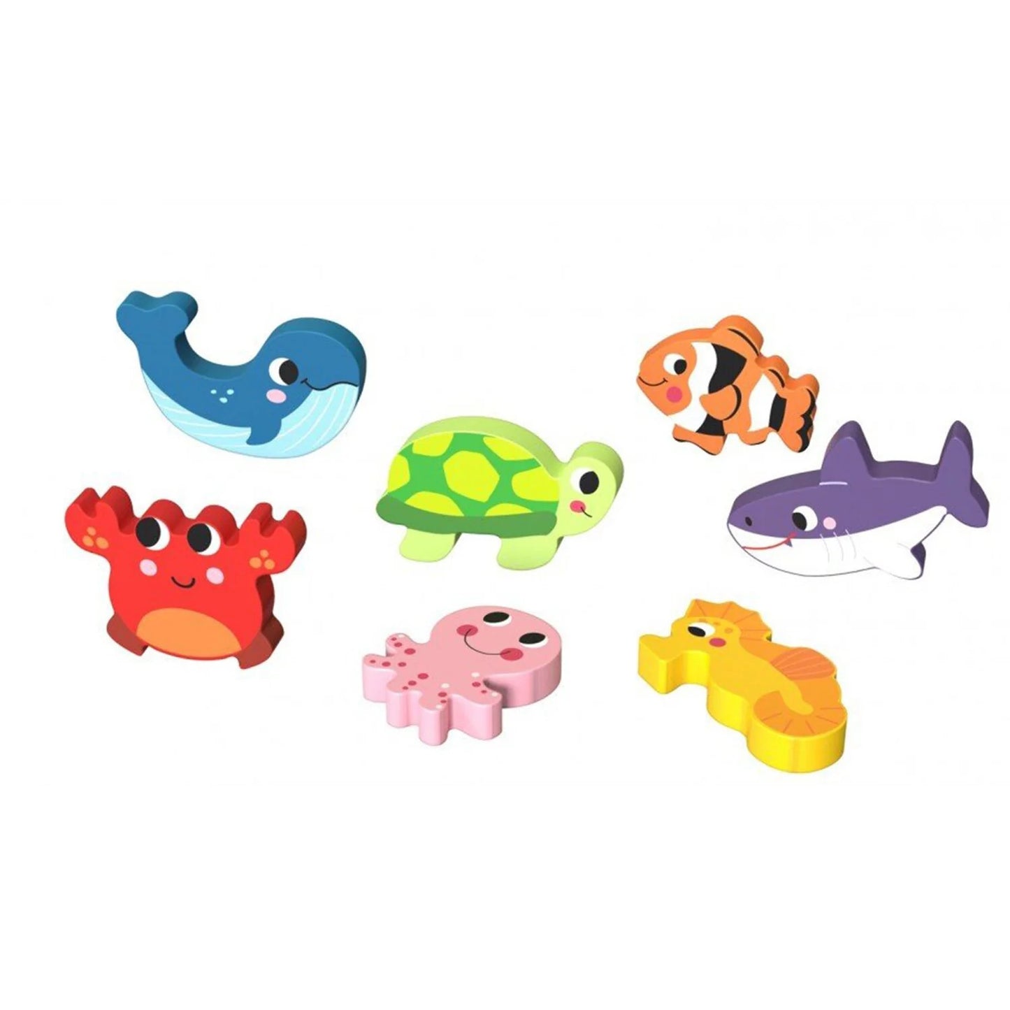 TOOKY TOYS-8 PCS Chunky Puzzle - Marine