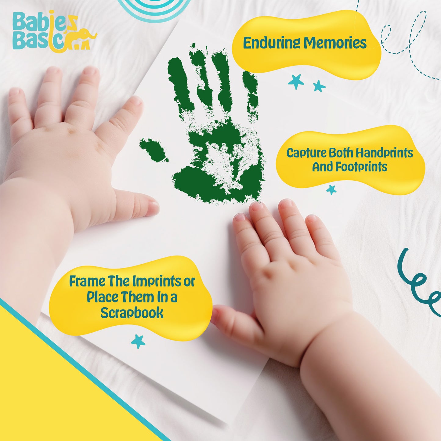 Babies Basic Clean Fingerprint with two imprint cards  - Dark Green