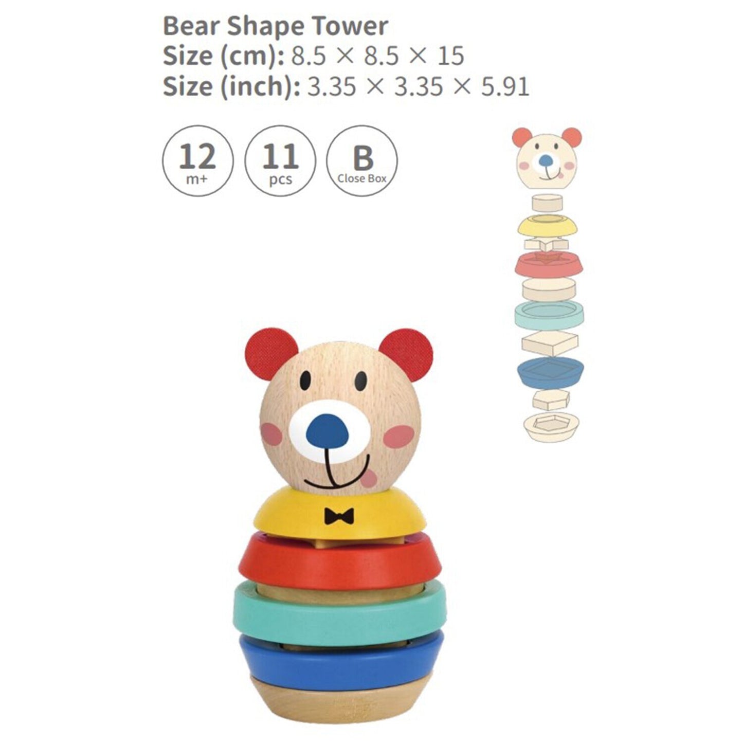 TOOKY TOYS-Bear Shape Tower