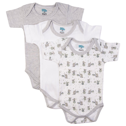 Babies Basic Printed Romper - Pack of 3, 18-24 Months , Multi Color