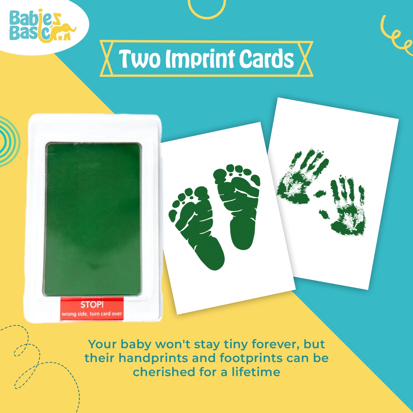 Babies Basic Clean Fingerprint with two imprint cards  - Dark Green