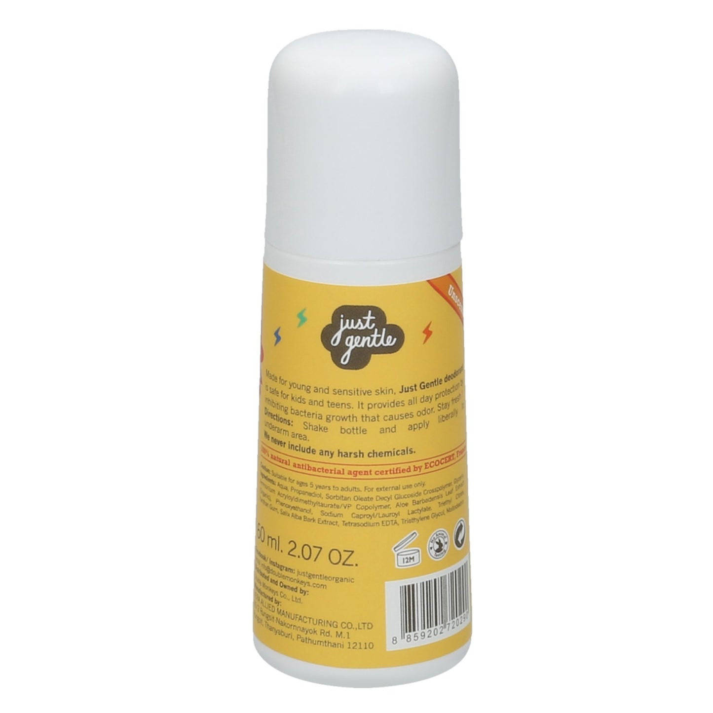 Just Gentle-Organic Kids Deodorant - Unscented