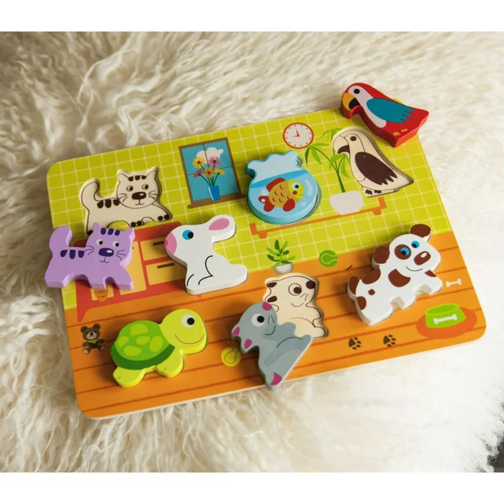 TOOKY TOYS-8 PCS Chunky Puzzle - Pet