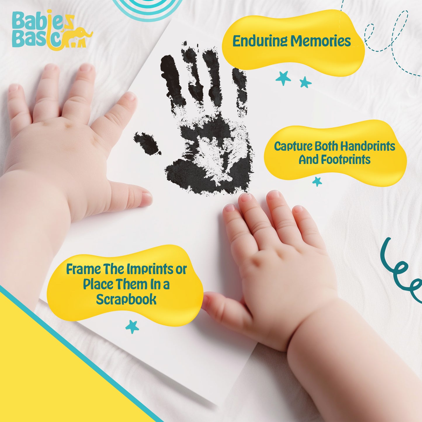 Babies Basic Clean Fingerprint with two imprint cards  - Black