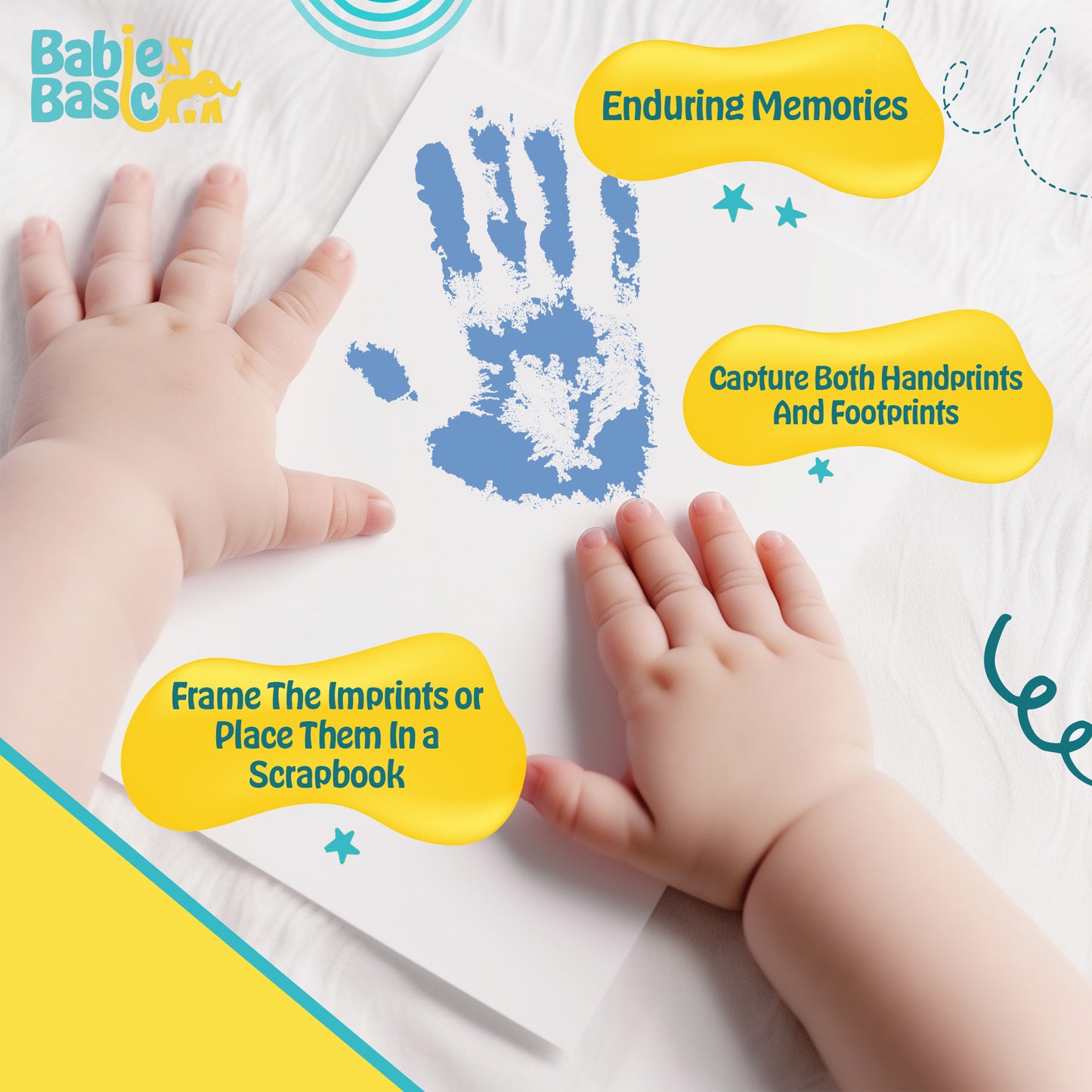 Babies Basic Clean Fingerprint with two imprint cards  - Sky Blue