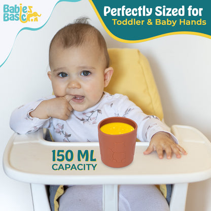 Babies Basic Silicone Trainer Cup for Babies/Kids, BPA Free, Brown