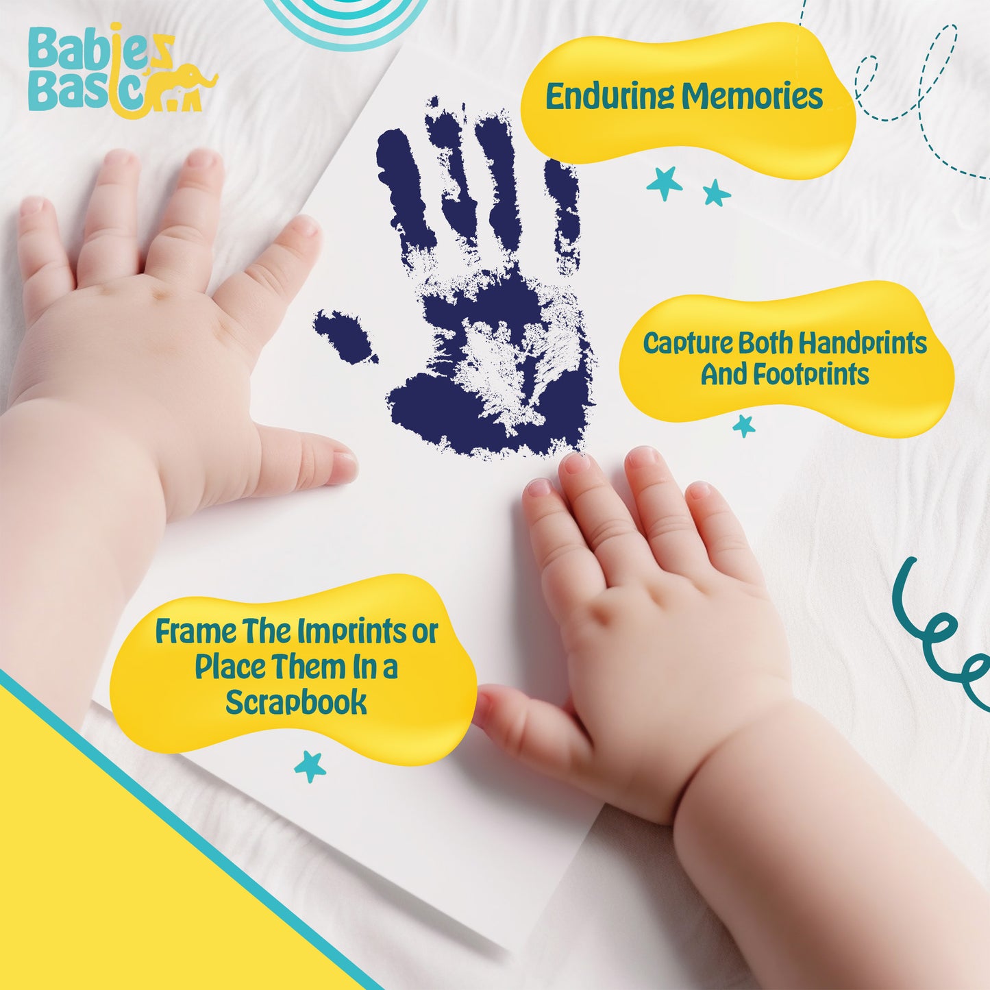 Babies Basic Clean Fingerprint with two imprint cards  - Royal Blue