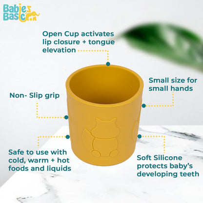 Babies Basic Silicone Trainer Cup for Babies/Kids, BPA Free, Yellow