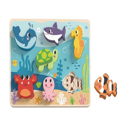 TOOKY TOYS-8 PCS Chunky Puzzle - Marine