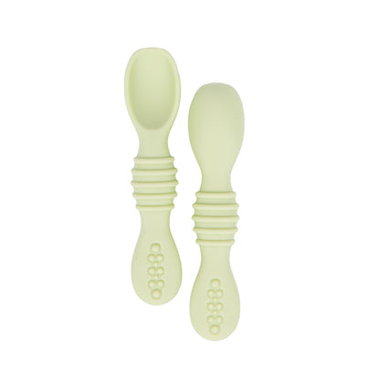 BabiesBasic Soft Tip BPA Free Silicone First Stage Training Spoons - Mint