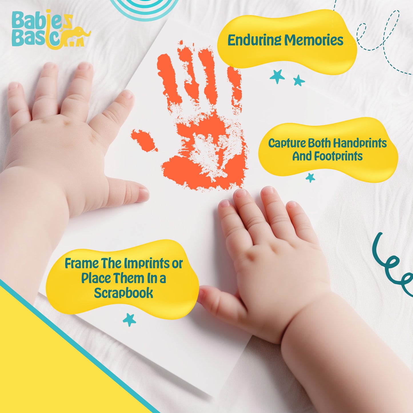 Babies Basic Clean Fingerprint with two imprint cards  - Orange