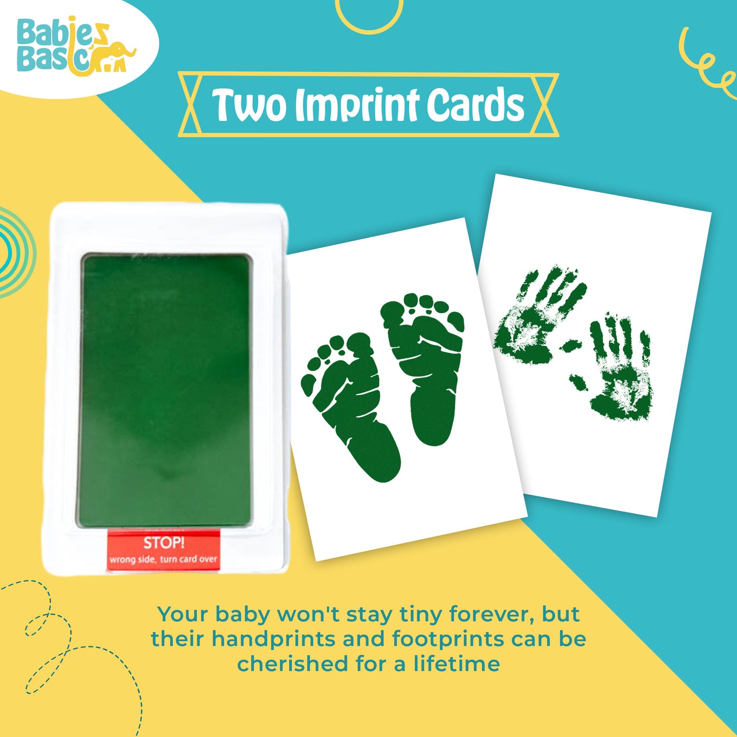 Babies Basic Clean Fingerprint with two imprint cards  - Emarald Green