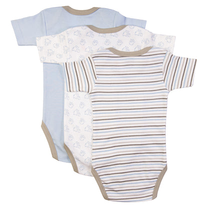 Babies Basic Printed Romper - Pack of 3, 12-18 Months , Multi Color