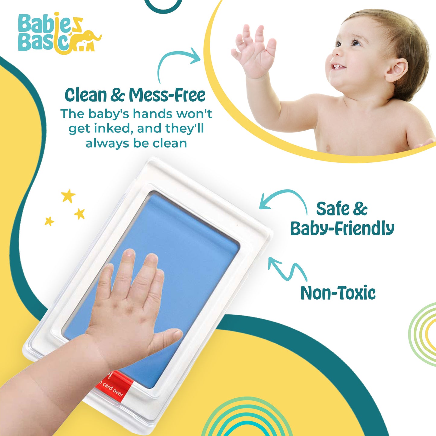 Babies Basic Clean Fingerprint with two imprint cards  - Sky Blue