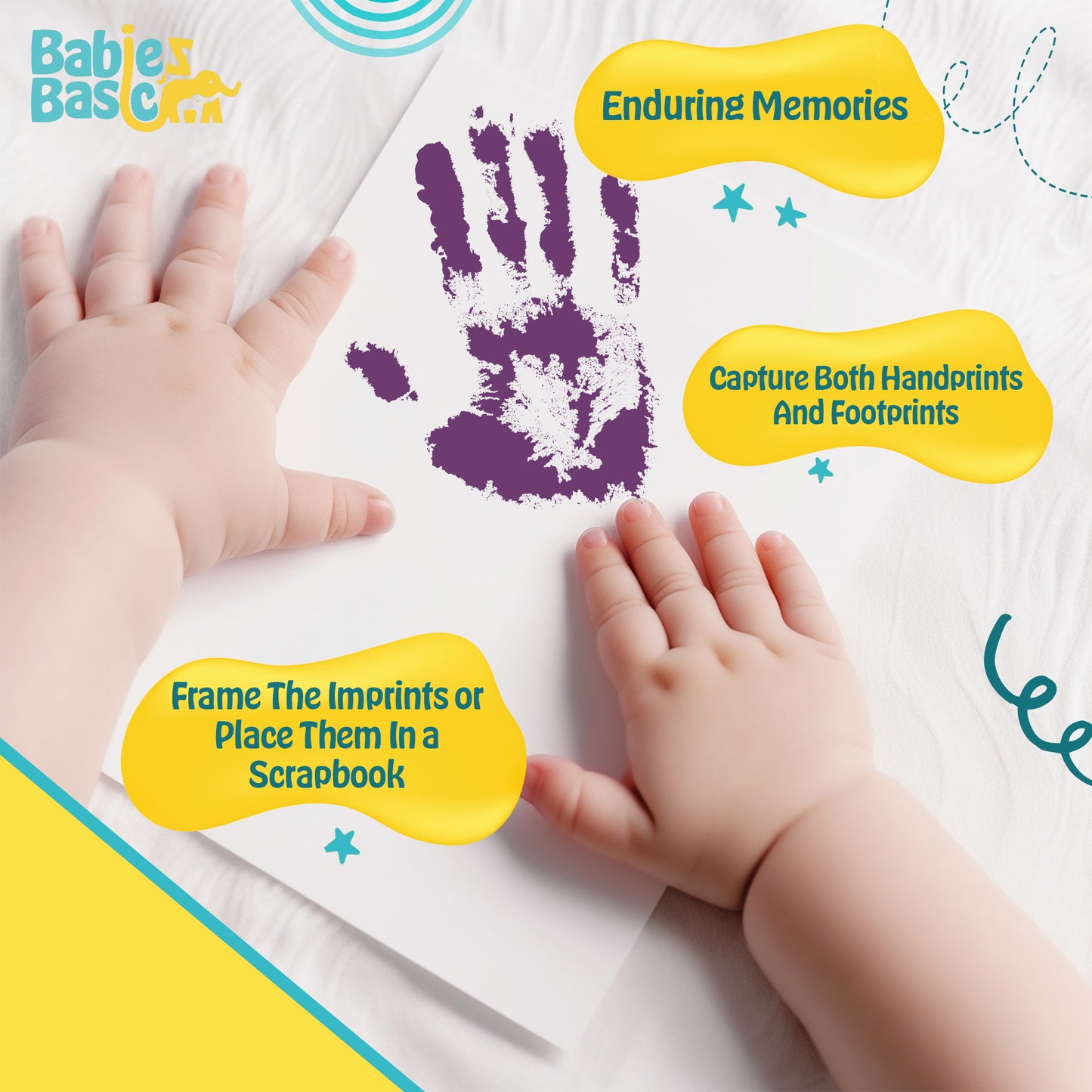 Babies Basic Clean Fingerprint with two imprint cards  - Purple