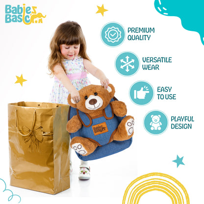 Babies Basic Kid/Baby bag with detachable Teddy - Brown