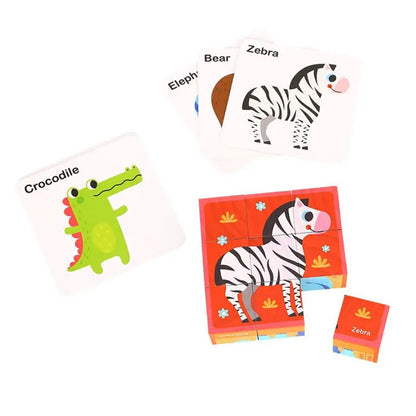 TOOKY TOYS-15 PCS Animal Block Puzzle