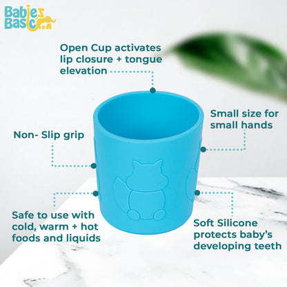 Babies Basic Silicone Trainer Cup for Babies/Kids, BPA Free, Blue