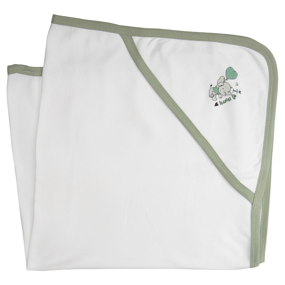 Babies Basic 100% Cotton Blanket, receiving blanket for New Born, 75*75cm , Green