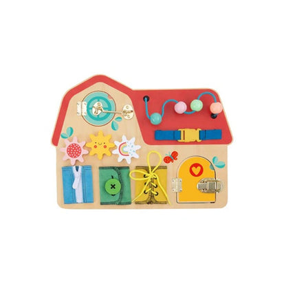 TOOKY TOYS-Wooden House Busy Board