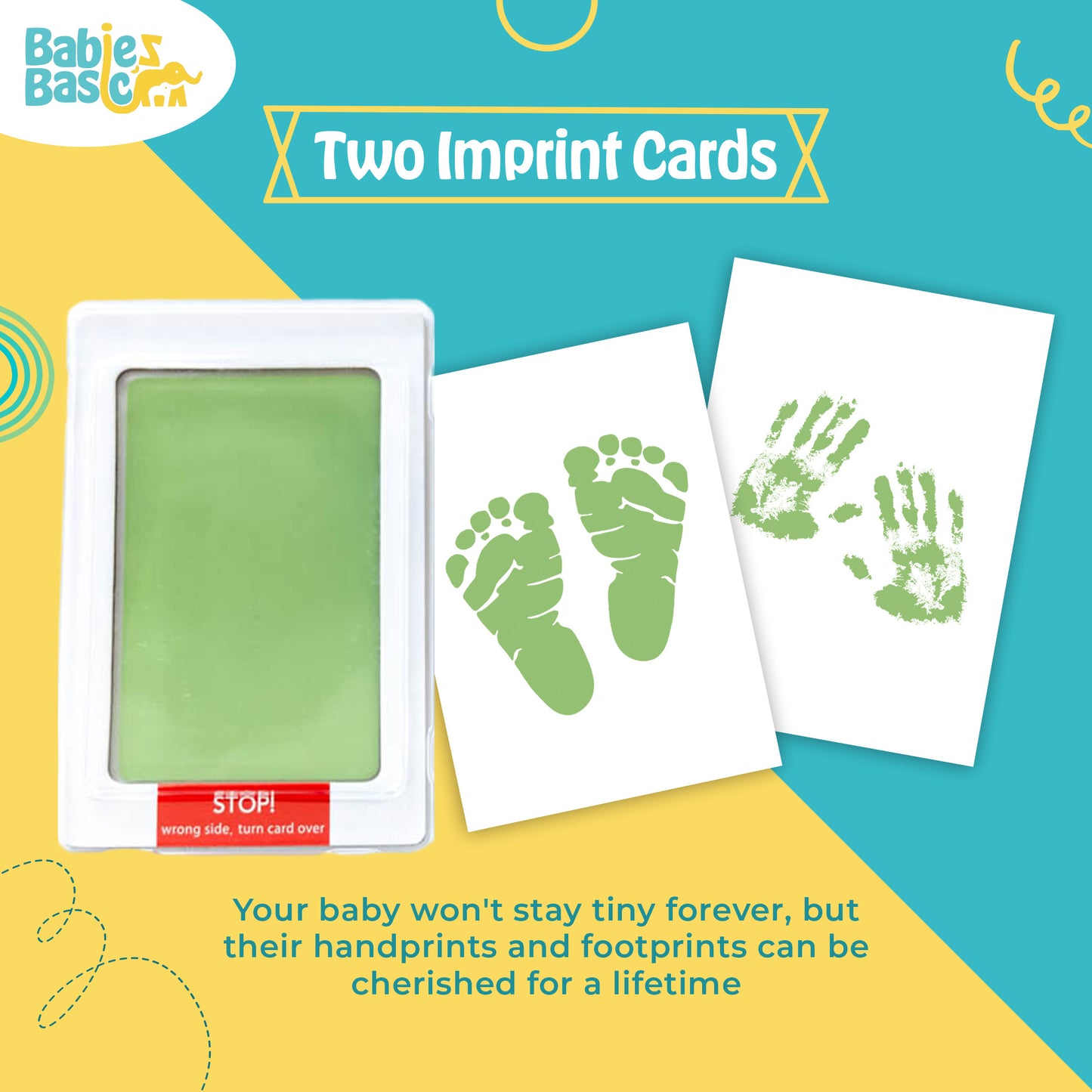 Babies Basic Clean Fingerprint with two imprint cards  - Parrot Green