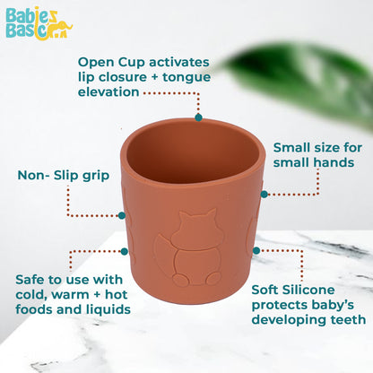 Babies Basic Silicone Trainer Cup for Babies/Kids, BPA Free, Brown