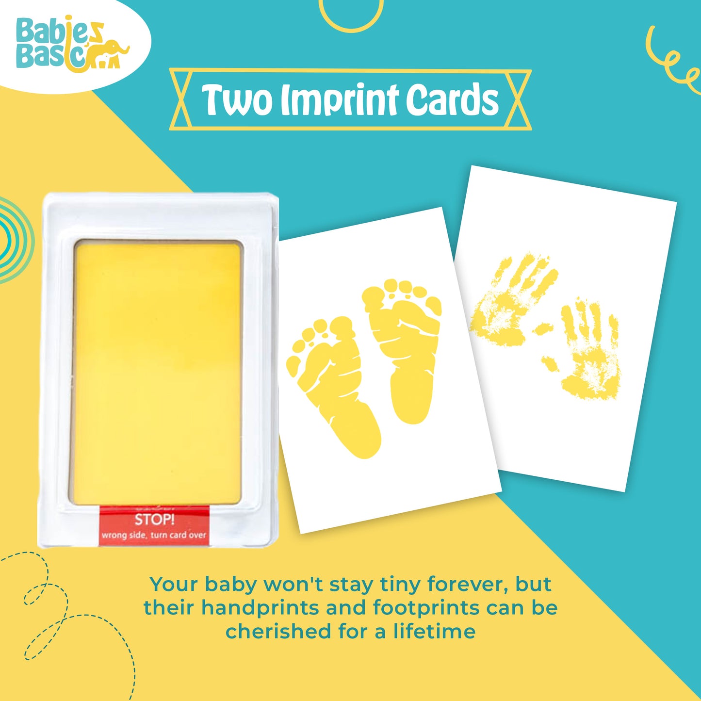 Babies Basic Clean Fingerprint with two imprint cards  - Yellow