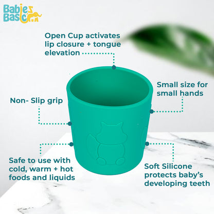 Babies Basic Silicone Trainer Cup for Babies/Kids, BPA Free, Green