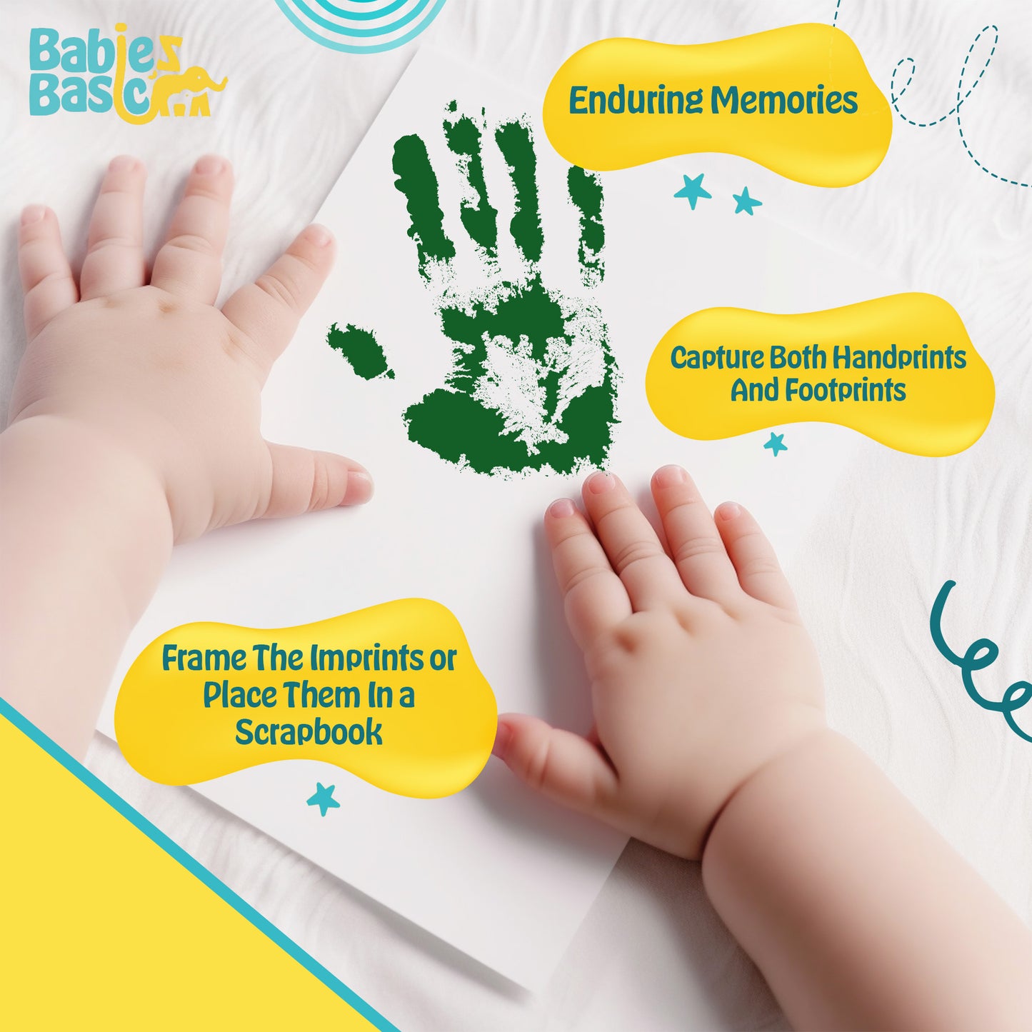 Babies Basic Clean Fingerprint with two imprint cards  - Emarald Green