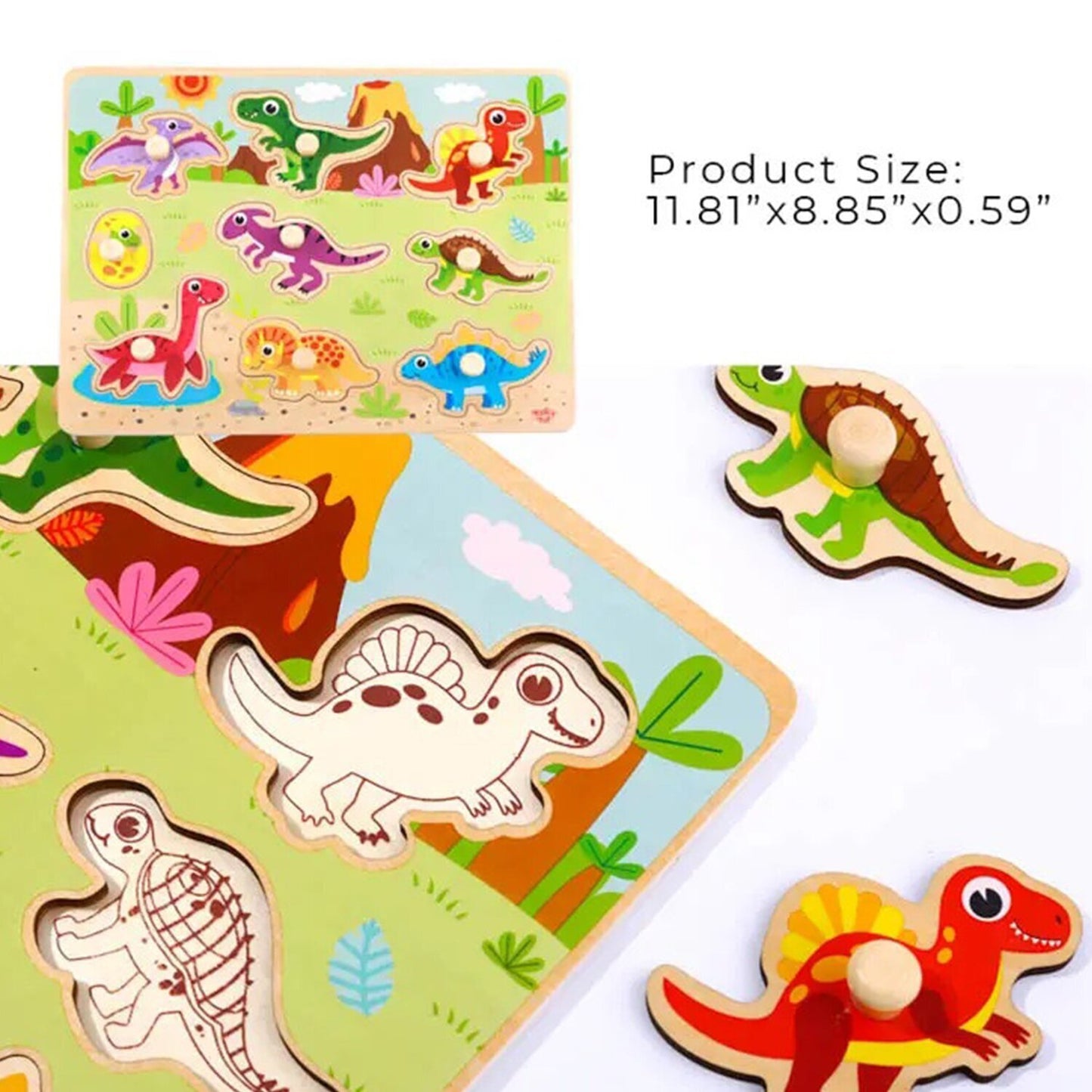 TOOKY TOYS-10 PCS Dinosaur Puzzle