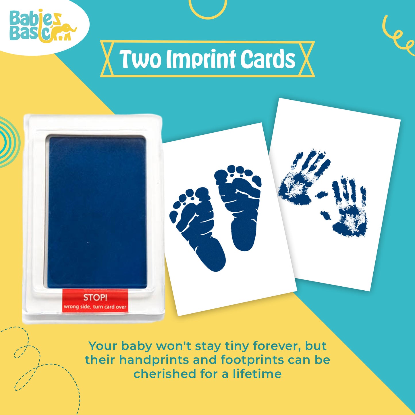 Babies Basic Clean Fingerprint with two imprint cards  - Navy Blue