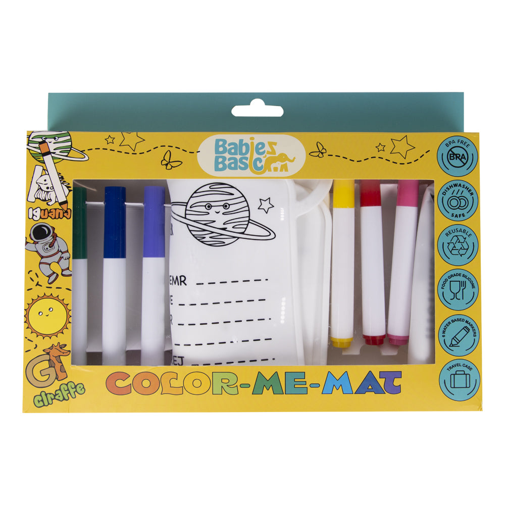 Babies Basic Reusable Silicone Colouring Mat with Pens and Travel Case - Game Design