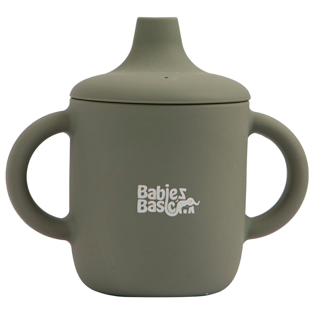 Babies Basic Stage 1 Silicone Trainer Cup with handles for Babies, Green