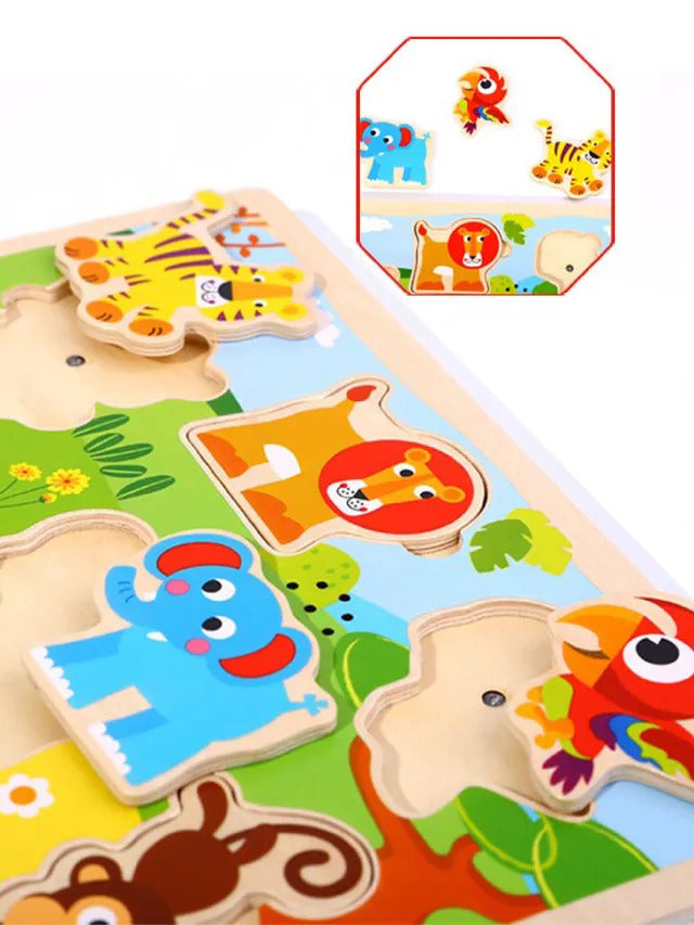 TOOKY TOYS-7 PCS Sound Puzzle - Animals