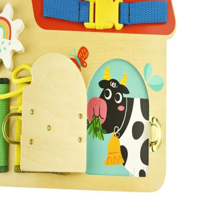 TOOKY TOYS-Wooden House Busy Board