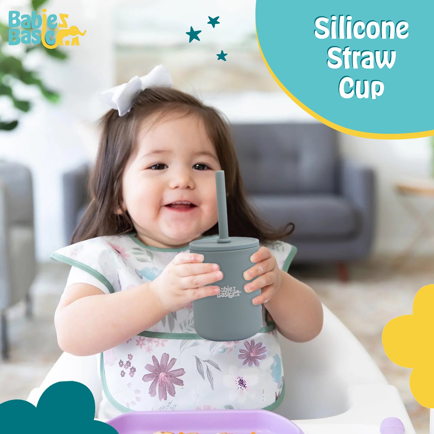 Babies Basic Stage 3 Silicone  Cup for Kids, Blue