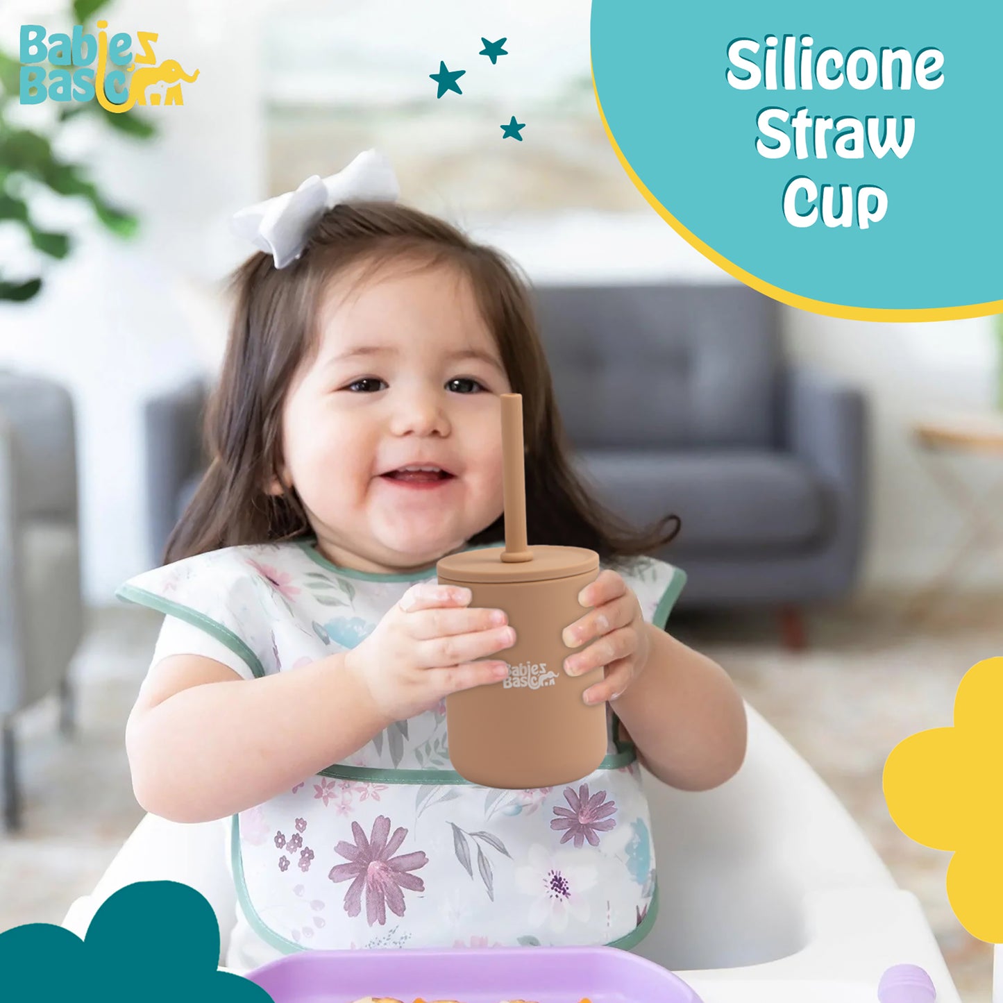 Babies Basic Stage 3 Silicone  Cup for Kids, Blush